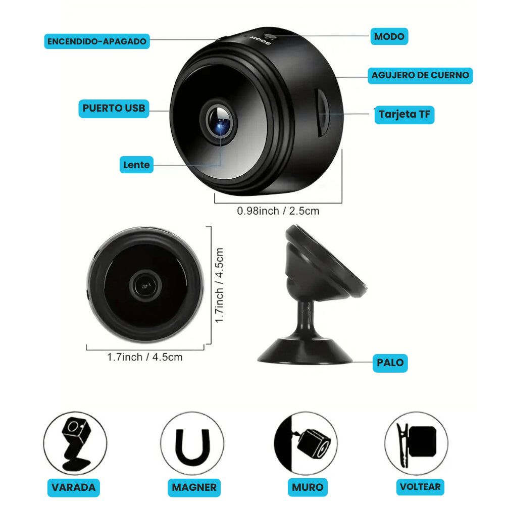 🔥 Oferta Cámara inteligente, mini cámara a9. Diseño compacto y sofisticado, ideal para la vigilancia en cualquier área. 🔥🛒
