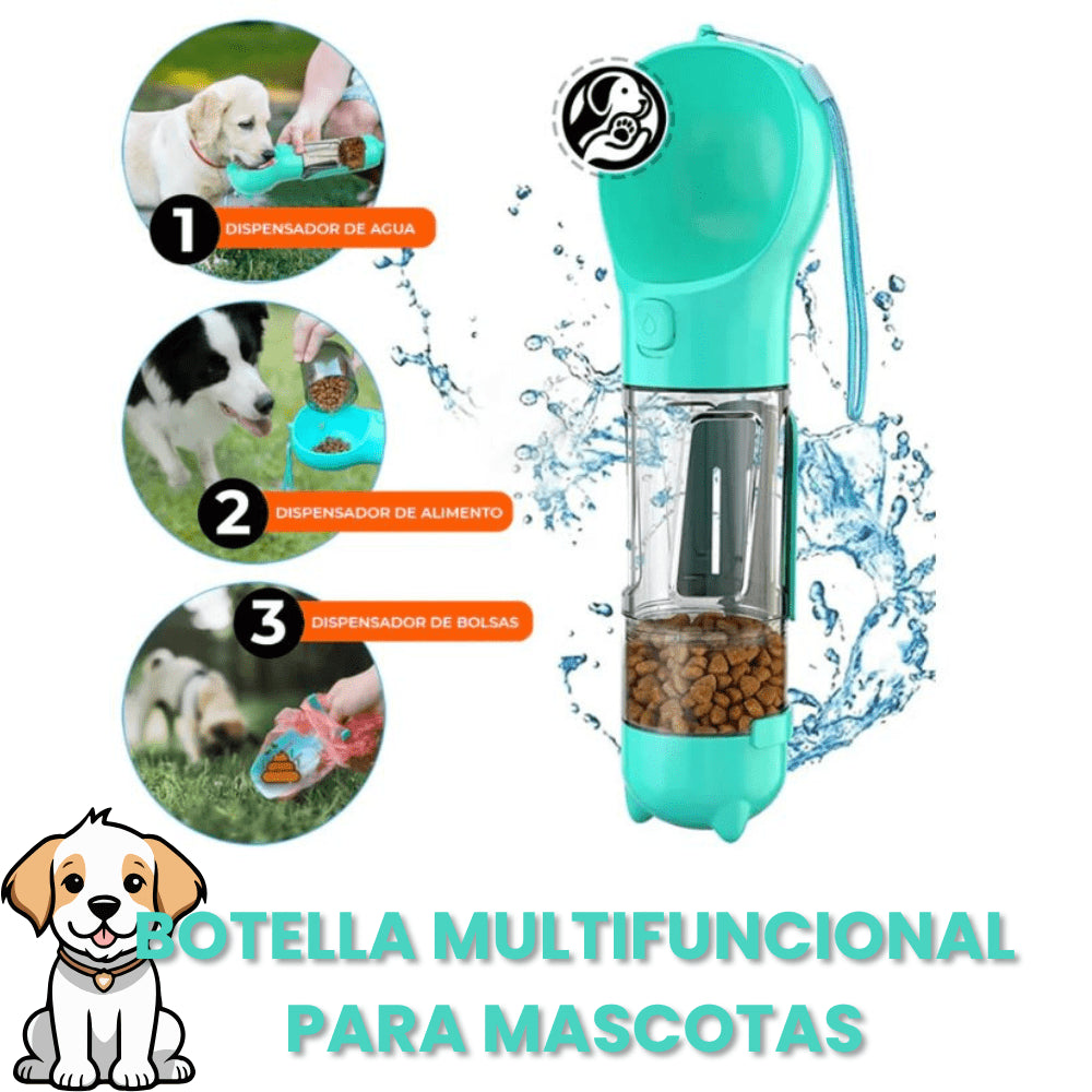 4 EN 1 BOTELLA MULTIFUNCIONAL PARA MASCOTAS 📦🐾