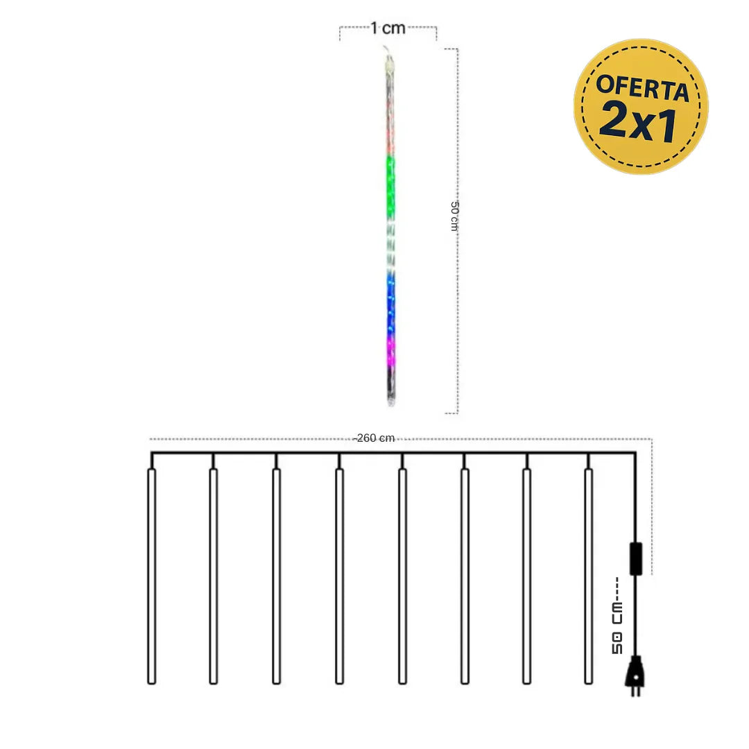 Luces Navidad Meteorito: comprar 1 caja con 8 luces, llévate + 1 caja de regalo🎁